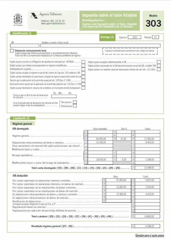 Modelo 303 Ejemplo